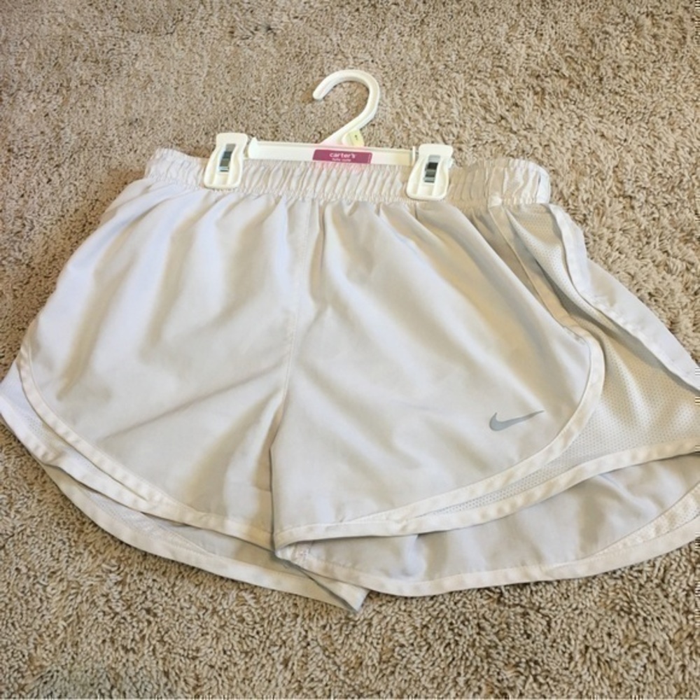 White Nike dri-fit running shorts size small